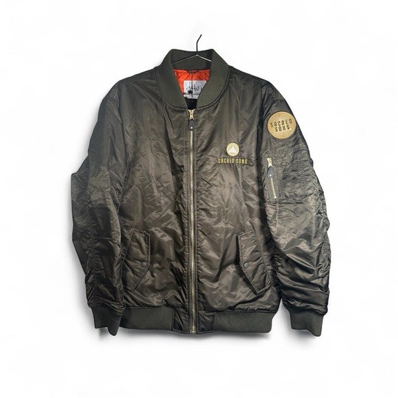 NWT Shaka Wear x Sacred Sons Bomber Jacket Olive Green Size Large